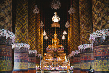 Buddha statue in temple at Bangkok,Thailand