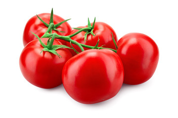 Tomato. Tomato branch isolated on white. With clipping path.