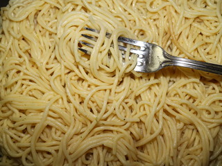 cooking spaghetti close-up