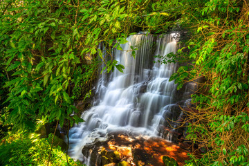 Mun daeng Waterfall, the beautiful waterfall in deep forest at Phu Hin Rong Kla National Park ,Phitsanulok, Thailand