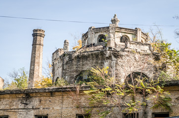 Abandoned building near the park in Novi Sad - Serbia 