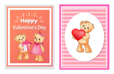 I Love You and Me Teddy Bears Vector