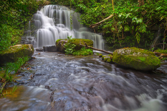 Mun daeng Waterfall, the beautiful waterfall in deep forest at Phu Hin Rong Kla National Park ,Phitsanulok, Thailand