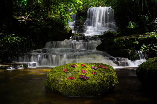 Mun daeng Waterfall, the beautiful waterfall in deep forest at Phu Hin Rong Kla National Park ,Phitsanulok, Thailand