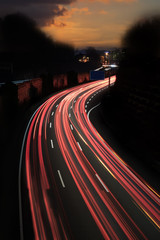 Red and yellow light trails