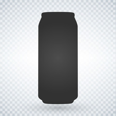 Beer or soda can icon on light background. Vector isolated Illustration.
