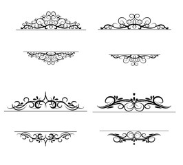 Vintage vector swirl frame set
