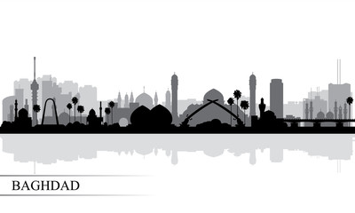 Baghdad city skyline silhouette background - 199172365