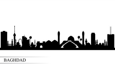 Baghdad city skyline silhouette background - 199172374