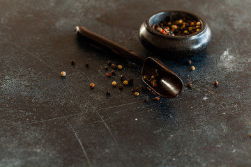 black pepper, white pepper, red pepper spices