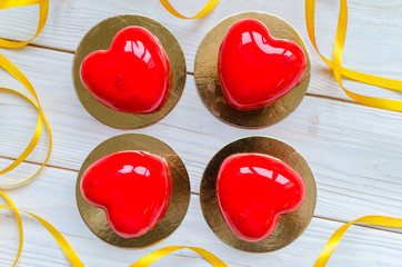 Mirror icing on red cake. A great gift for a loved one