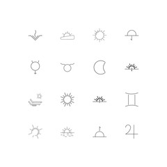 Fototapeta na wymiar Astrology simple linear icons set. Outlined vector icons