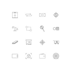 Banking, Finance And Money simple linear icons set. Outlined vector icons