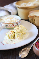 Chicken fricassee with rice