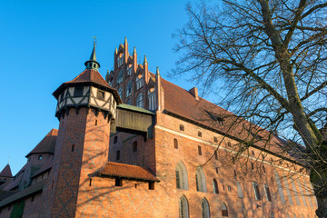 Facade of Malbork Castle in Poland