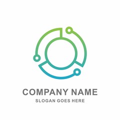 Infinity Circle Dots Digital Link Connection Technology Computer Business Company Stock Vector Logo Design Template