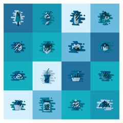 Dessert Icon Set in Modern Flat Design Style