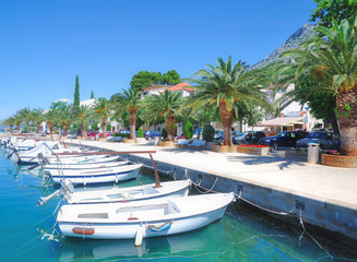 Seepromenade von Baska Voda an der Makarska Riviera,Adria,Dalmatien,Kroatien
