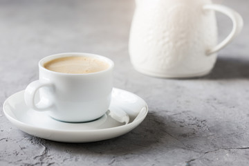 Fresh  cappuccino, traditional espresso coffee drink with milk