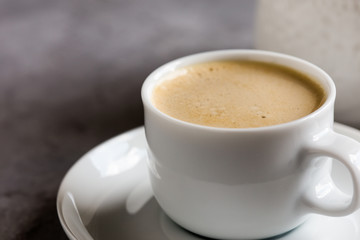 Fresh  cappuccino, traditional espresso coffee drink with milk