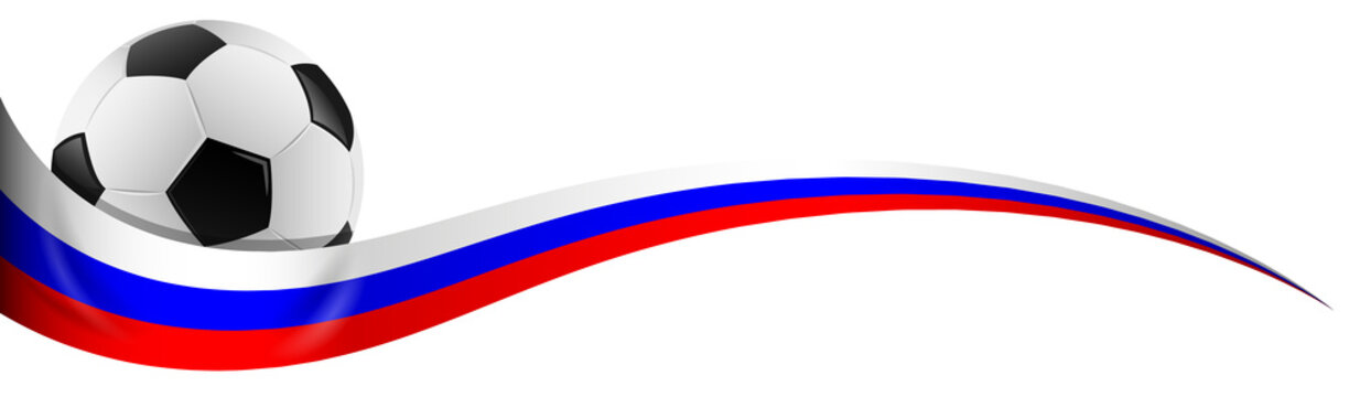 Fußball mit Russland Flagge Farben