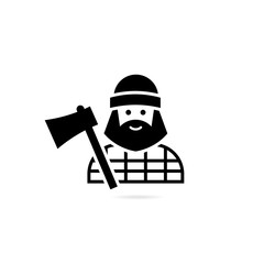 Vector Avatar lumberjack with an ax isolated on a white background.