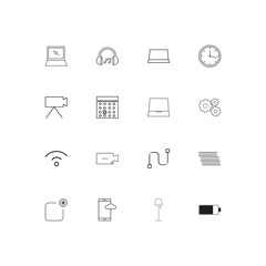 Devices simple linear icons set. Outlined vector icons