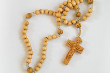 Christian Rosary Chaplet on White background