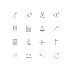 Education And Science simple linear icons set. Outlined vector icons