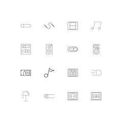 Electrical simple linear icons set. Outlined vector icons