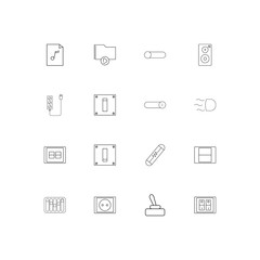 Electrical simple linear icons set. Outlined vector icons