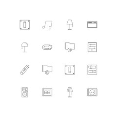 Electrical simple linear icons set. Outlined vector icons