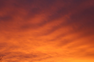 stunning orange clouds at sunset