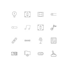Electrical simple linear icons set. Outlined vector icons