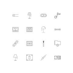 Electrical simple linear icons set. Outlined vector icons