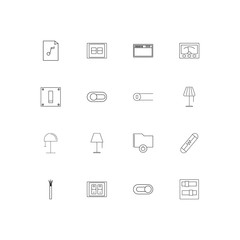 Electrical simple linear icons set. Outlined vector icons