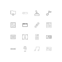 Electrical simple linear icons set. Outlined vector icons