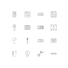 Electrical simple linear icons set. Outlined vector icons