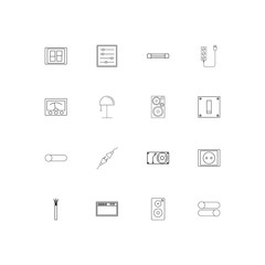 Electrical simple linear icons set. Outlined vector icons
