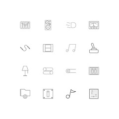 Electrical simple linear icons set. Outlined vector icons