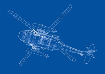 Helicopter outline. Military equipment