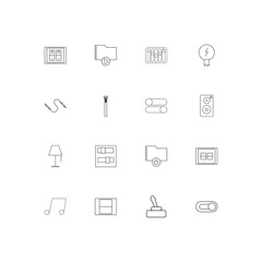 Electrical simple linear icons set. Outlined vector icons