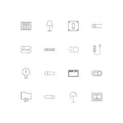 Electrical simple linear icons set. Outlined vector icons