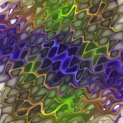 Abstract glowing swirly texture. Fantasy blue and green waves. Fractal background. Digital art. 3D rendering.
