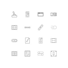 Electrical simple linear icons set. Outlined vector icons