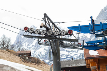 Naklejka premium Mountain cable car