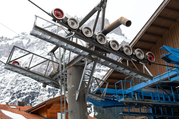 Naklejka premium Mountain cable car