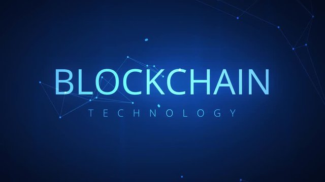 Loopable blockchain technology network futuristic hud abstract background with peer to peer net. Global cryptocurrency blockchain business banner concept. 4K seamless loop video footage animation