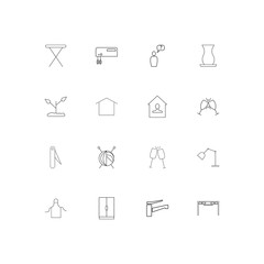 Home Appliances And Equipment simple linear icons set. Outlined vector icons