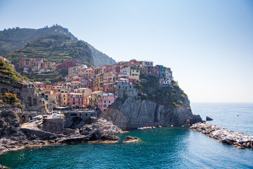 Fototapeta na wymiar Manarola on the Cinque Terre (meaning Five Lands) on Ligurian Riviera in Italy.